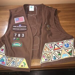Girls Scouts Vest And Patches 2002 Size L